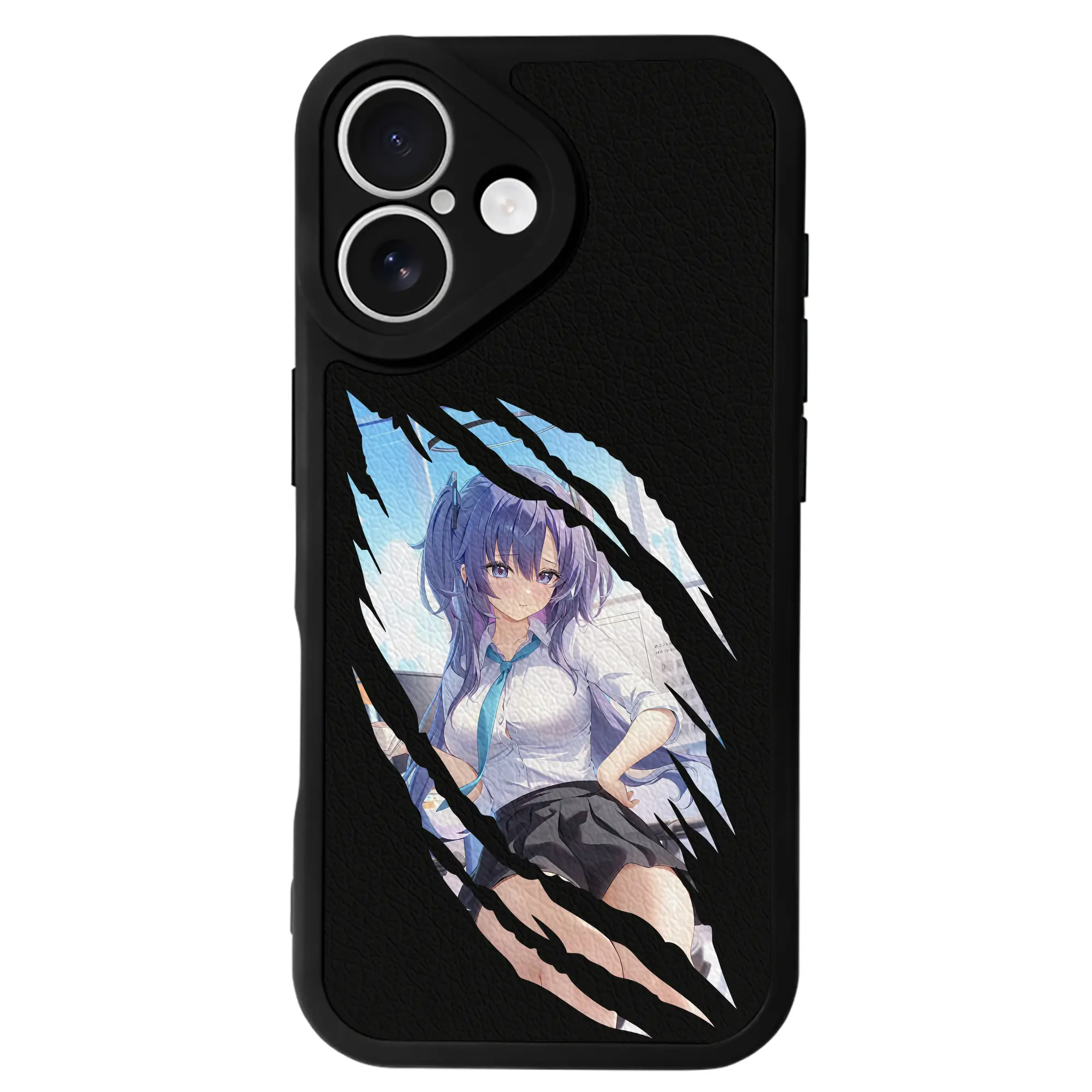 ブルーアーカイブ グッズ 早瀬 ユウカ - IPhone 16シリーズ対応 ・ シリコンスマホケース ・ レザー調 ・ 高精度フィット ・ 耐衝撃 ・ ワイヤレス充電対応 ・ 精密カット